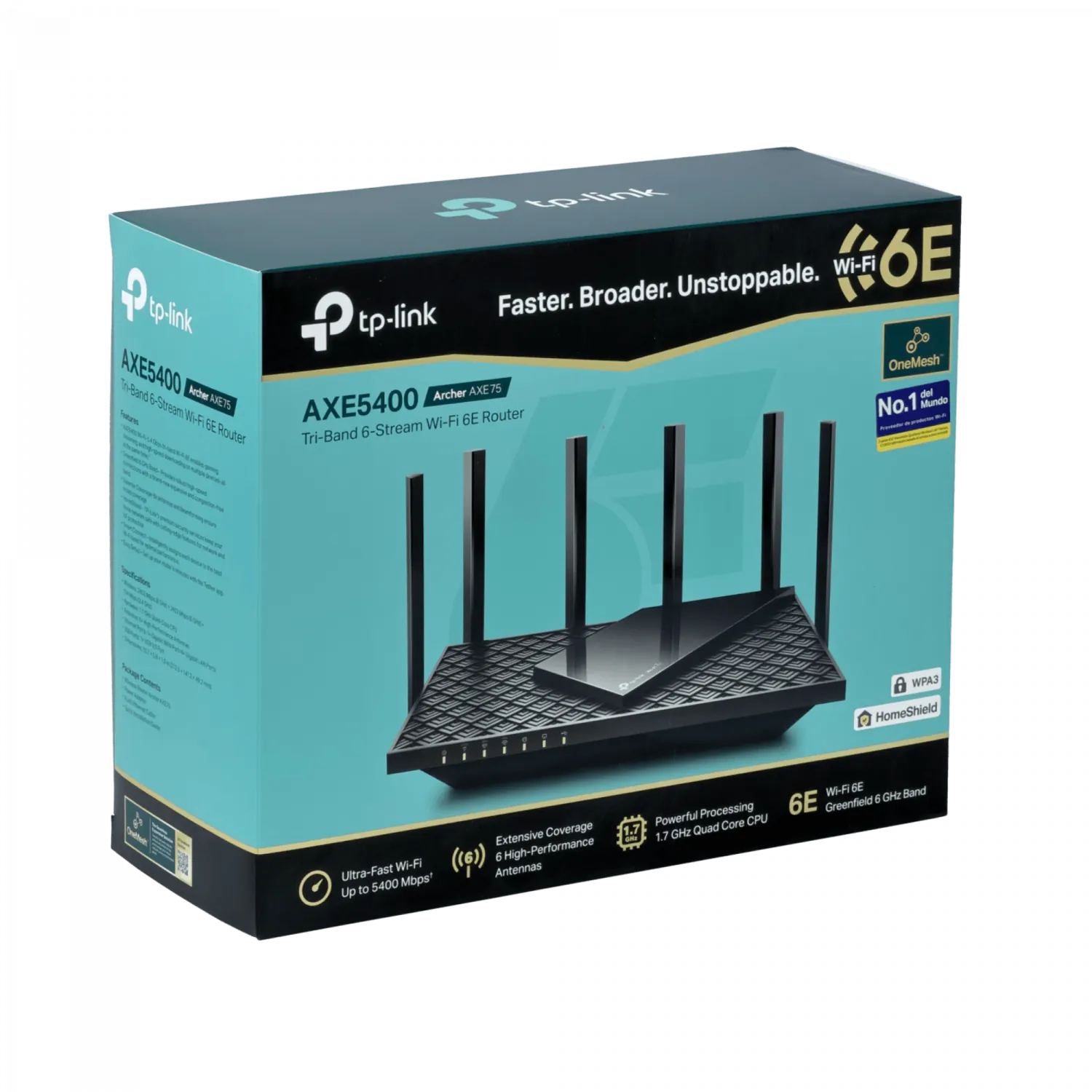 TP-LINK WiFi6E AXE5400 6/5/2,4GHz 4-LAN 1-WAN USB3.0 6 antenas fijas 5