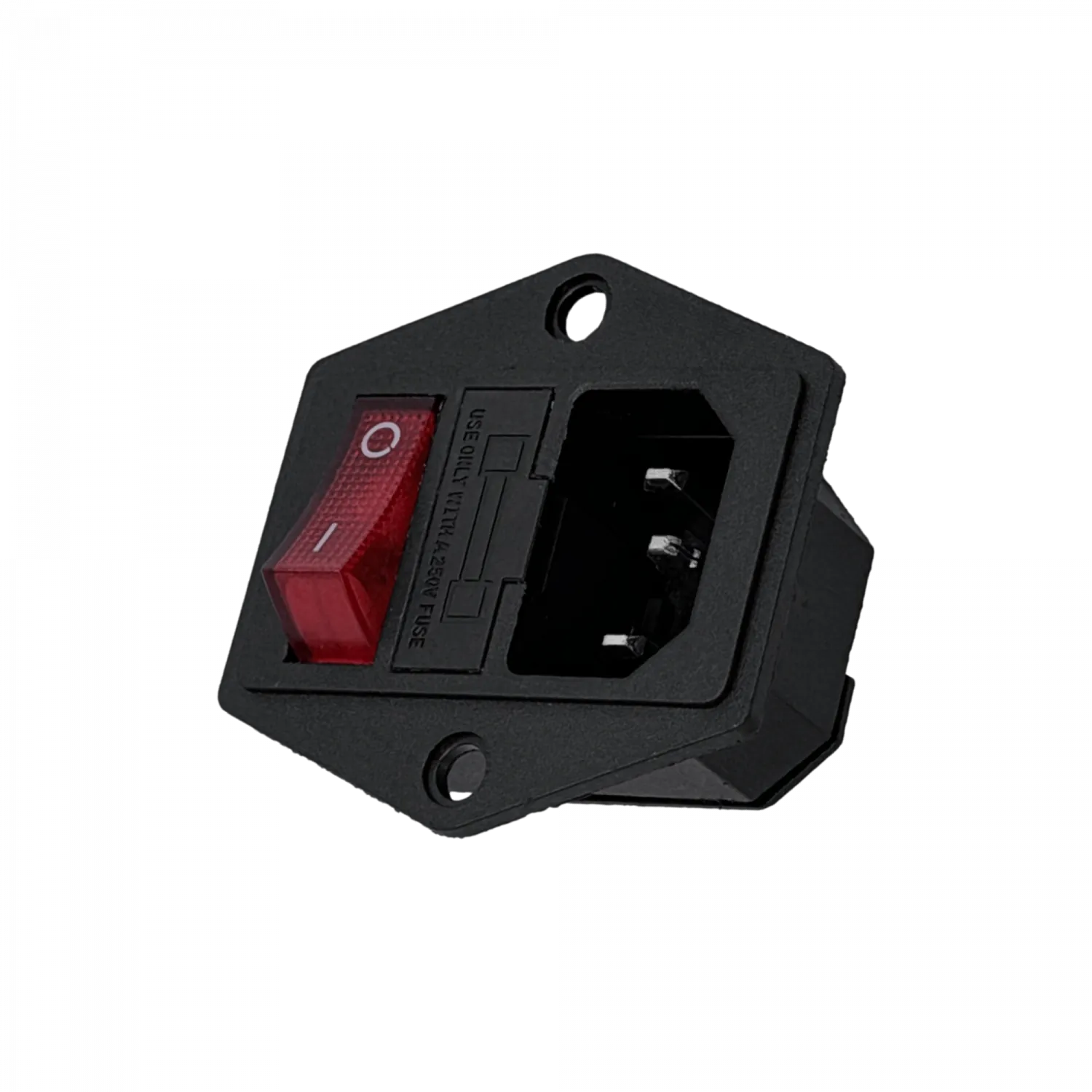 Toma de Corriente C14 Interruptor Fusible 3A Atornillable 220Vac 10A 6