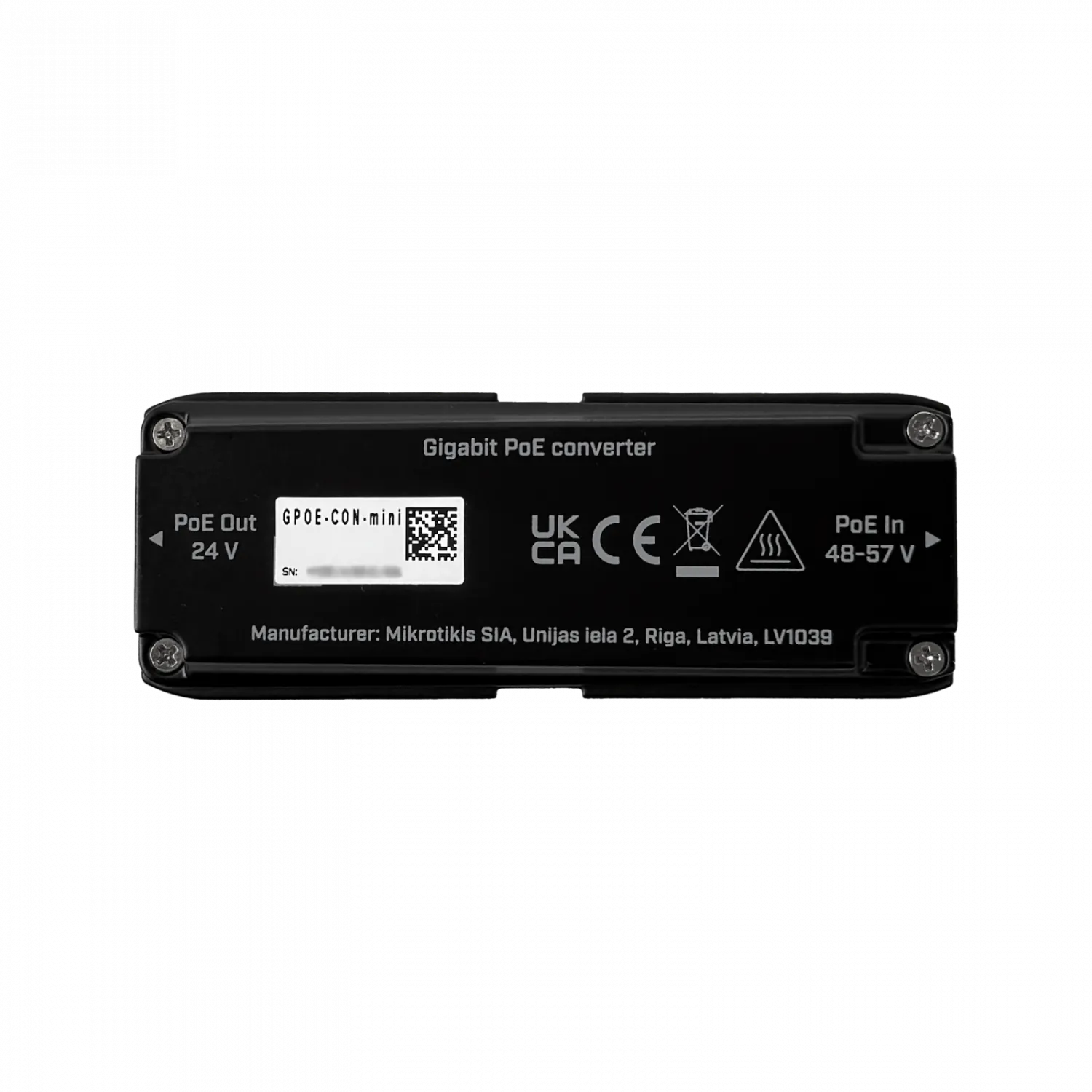 MIKROTIK 2.5Gbps 48V-in(48-57V)-af/at 24V-out 24W Convertidor PoE-RJ45 1
