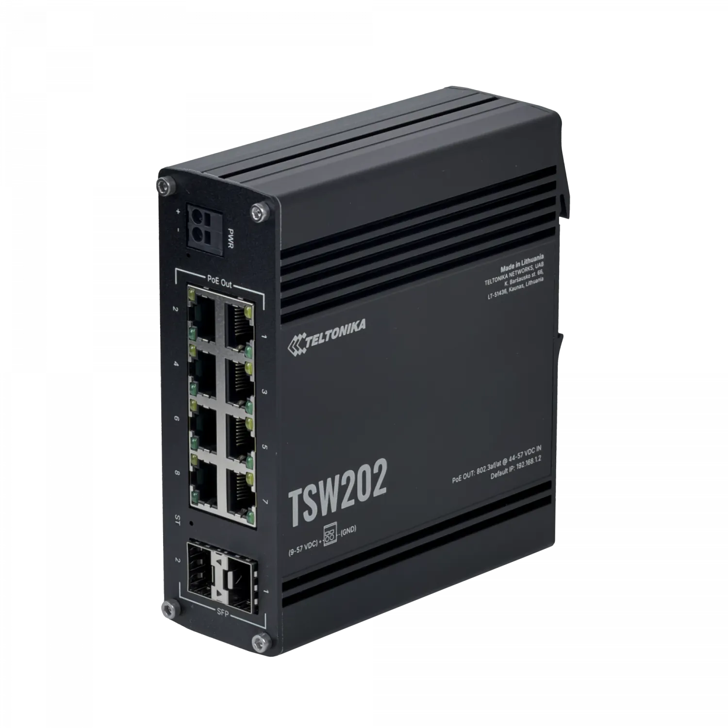 Switch PoE+ Gestionado Teltonika TSW202, 8 Puertos Gigabit, 2 SFP, 240W, Industrial, Control Total 6
