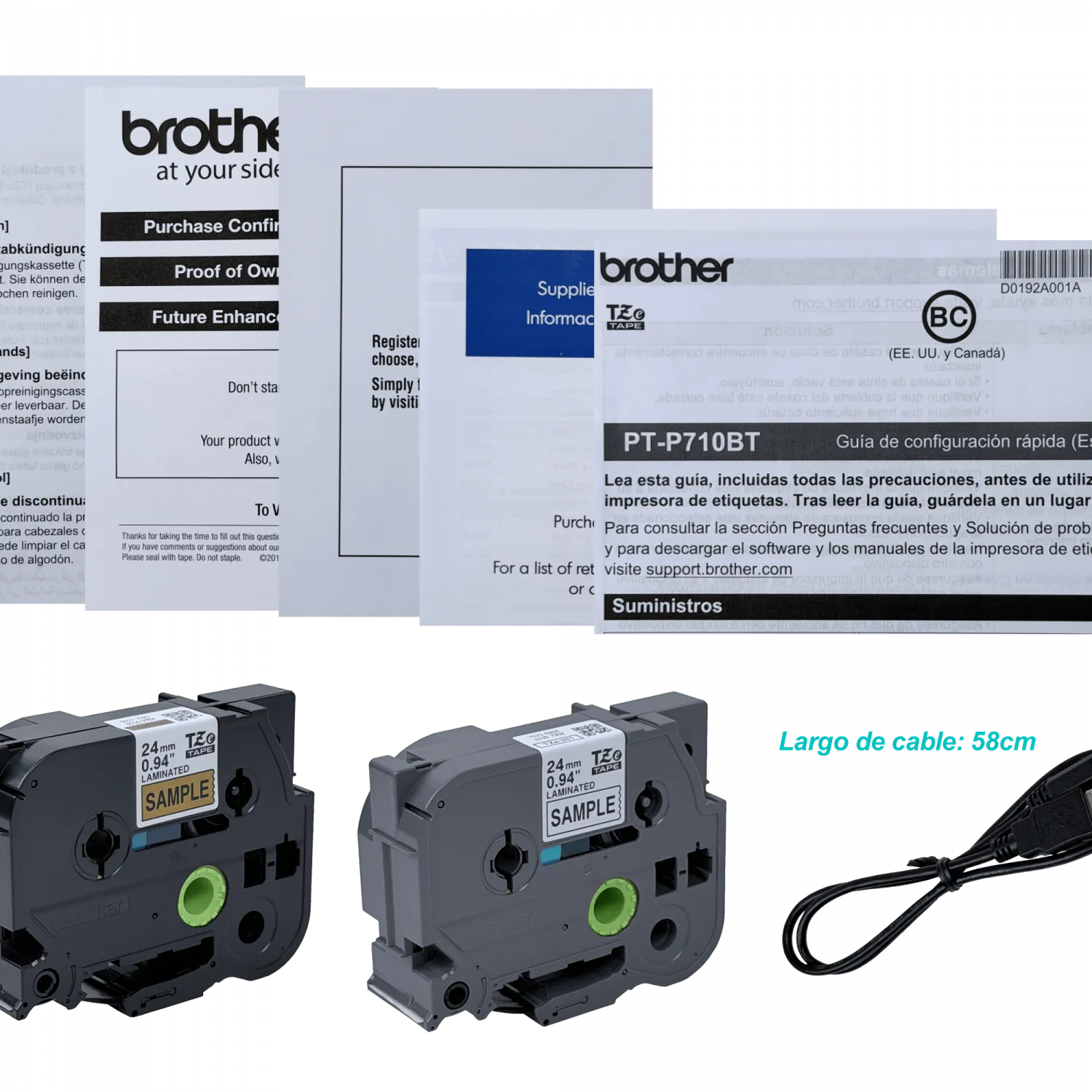 BROTHER USB2.0 Bluetooth TZ3,5-24mm 180x360dpi 20mm/seg inc-Bateria 6