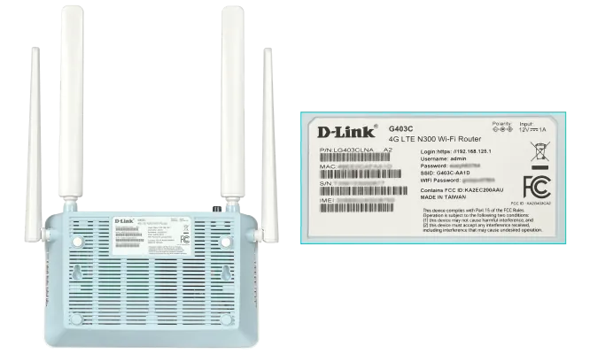 Router D-Link G403C 4G LTE Cat4 N300 WiFi 2.4GHz 4 Antenas 1 SIM 4