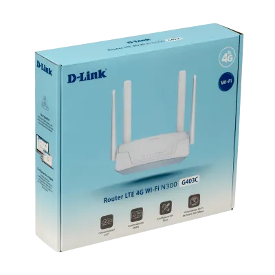 Router D-Link G403C 4G LTE Cat4 N300 WiFi 2.4GHz 4 Antenas 1 SIM 7
