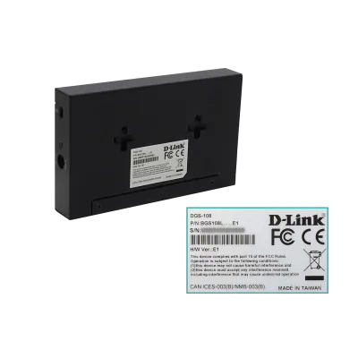 Switch D-Link DGS-108, Plug & Play, 8 Puertos Gigabit 1000 Mbps 4