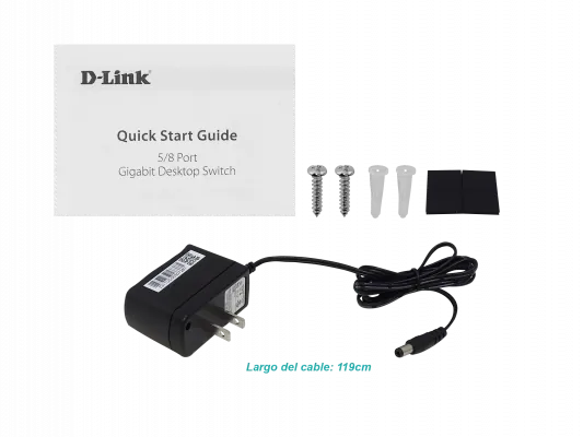 Switch D-Link DGS-108, Plug & Play, 8 Puertos Gigabit 1000 Mbps 6