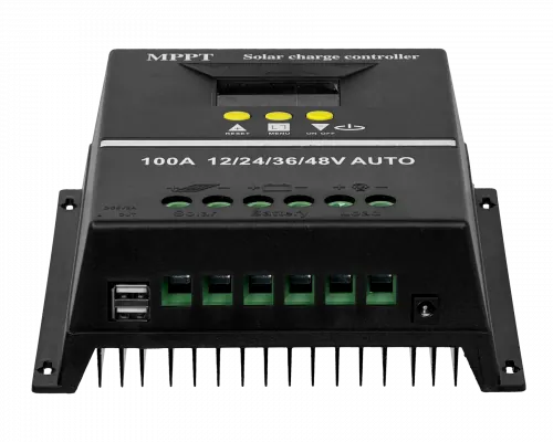 Regulador Carga MPPT Solar 2-USB-A 12/24/36/48V 100A FV-100V 3