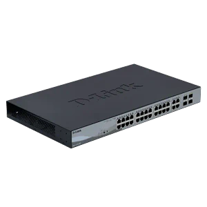 D-LINK 24-1000-POE48V(4-at/20-af) 4-SFP 193W tot Switch Smart Rack