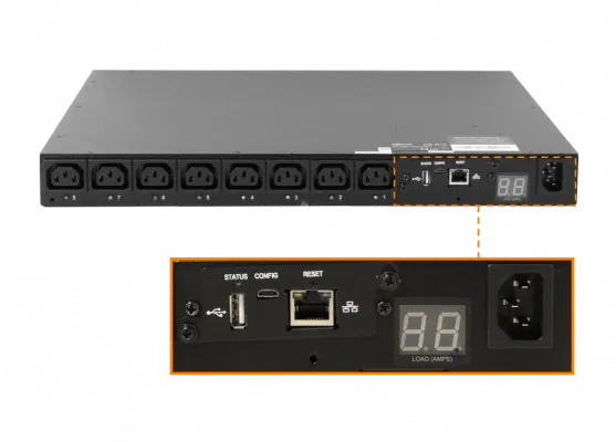 TRIPPLITE PDU Ethernet 8-C13 1-100 1-DB9 1-C14 1U Rack 208-230VAC 2