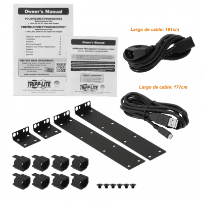 TRIPPLITE PDU Ethernet 8-C13 1-100 1-DB9 1-C14 1U Rack 208-230VAC 4