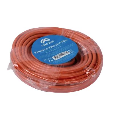 Cable Extensor Eléctrico 20 metros, Macrotel, Color Naranjo, Corriente 10A 3