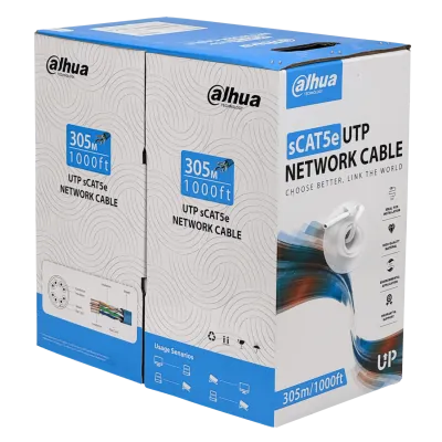 Caja Cable UTP Cat5e 305m Blanco Cobre 24AWG PVC Interior CPR Eca, Dahua 1