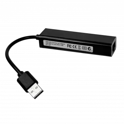 ULINK Negro 1-USB2.0 1-LAN-RJ45-Ethernet 10/100mbps HUB/3-USB2.0 4