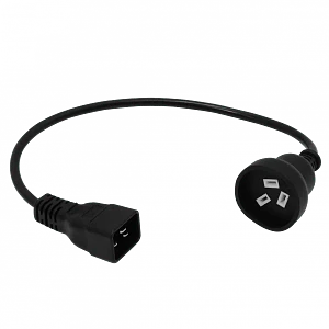 Cable poder C20 macho I hembra negro 0,5mt Type-I=Argentina/Australia