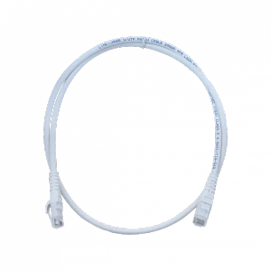 Cable patch Cat6 blanco LSZH 1 metro inyectado multifilar con conectores resilientes
