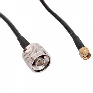 Cable Coaxial 10m, RPSMA Macho a N Macho, RG58, Negro