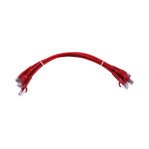 Pack x4 cable patch Cat6 30cm rojo LSZH inyectado