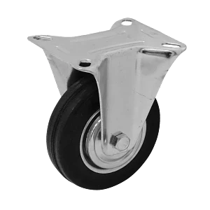 Rueda 4 pulgadas Fija Negra Soporta 80Kg 85x100x130mm
