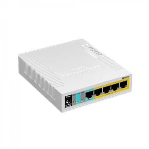 Switch Gigabit 5 Puertos, MikroTik RB260GSP, PoE, 1 SFP, VLAN, SwOS, Compacto, Administrable