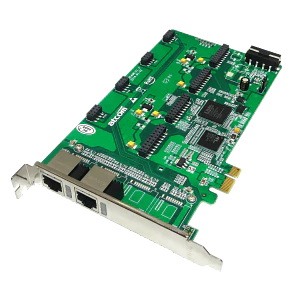 Tarjeta Asterisk Atcom PCIe-x1 8X 2-RJ45 req-AX210 3.3/5V 32BIT