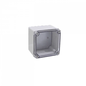 Caja ABS Tibox TJ-AT-1212 125x125x100mm IP66 tapa transparente con placa aluminio