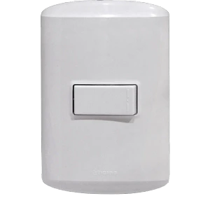Interruptor 10A unipolar 912 BTicino Modus c/base/tapa blanca armado, 1 interruptor