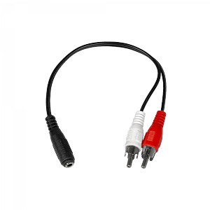 Cable de Audio 2 RCA Macho a 1 Jack 3.5mm Hembra, 15cm, Plug Estéreo