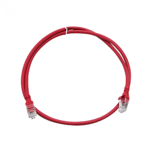 Cable patch Cat6a rojo LSZH U/FTP 1m inyectado multifilar para conexiones seguras