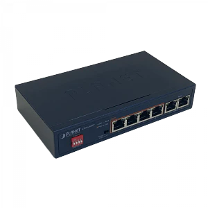 PLANET 6-1000(4-PoE+af/at) 55W tot Switch no Admin no Rack inc-55V/72W