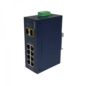 PLANET 8-1000 2-SFP Switch Industrial no Admin Riel DIN 12-48VDC 24VAC