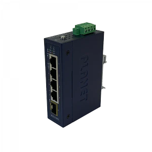 Switch Industrial Riel DIN Gigabit req/12-48V PLANET 4-1000 1-SFP IP30