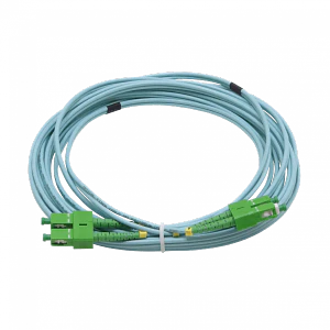 Jumper fibra LSZH 5mt SC/APC-SC/APC OM3 multimodo MM dúplex