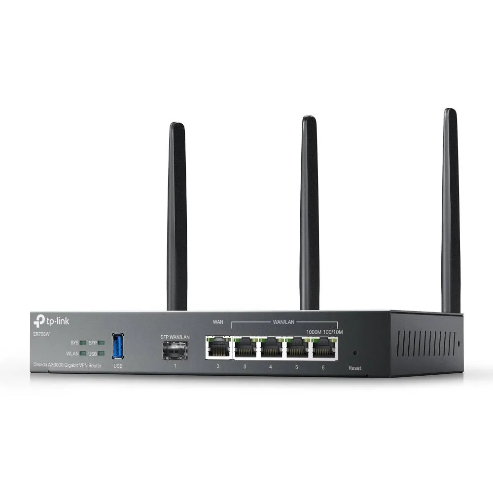 TP-LINK ER706W V1 - Enrutador inalámbrico conmutador de 4 puertos - 1GbE - Puertos WAN: 6 - Wi-Fi 6 4