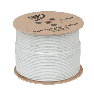 Cable coaxial RG-6 75ohm aleación CCS RG6 blanco 305mts carrete