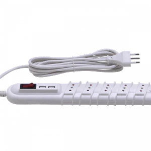 Alarg Rittig blanco 5-IH 2-USB5V 3mts 10A-250V 2200W piloto interruptr