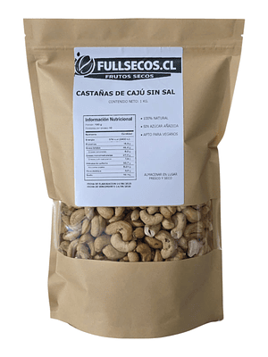 Castañas de Caju sin Sal 1 Kilo.