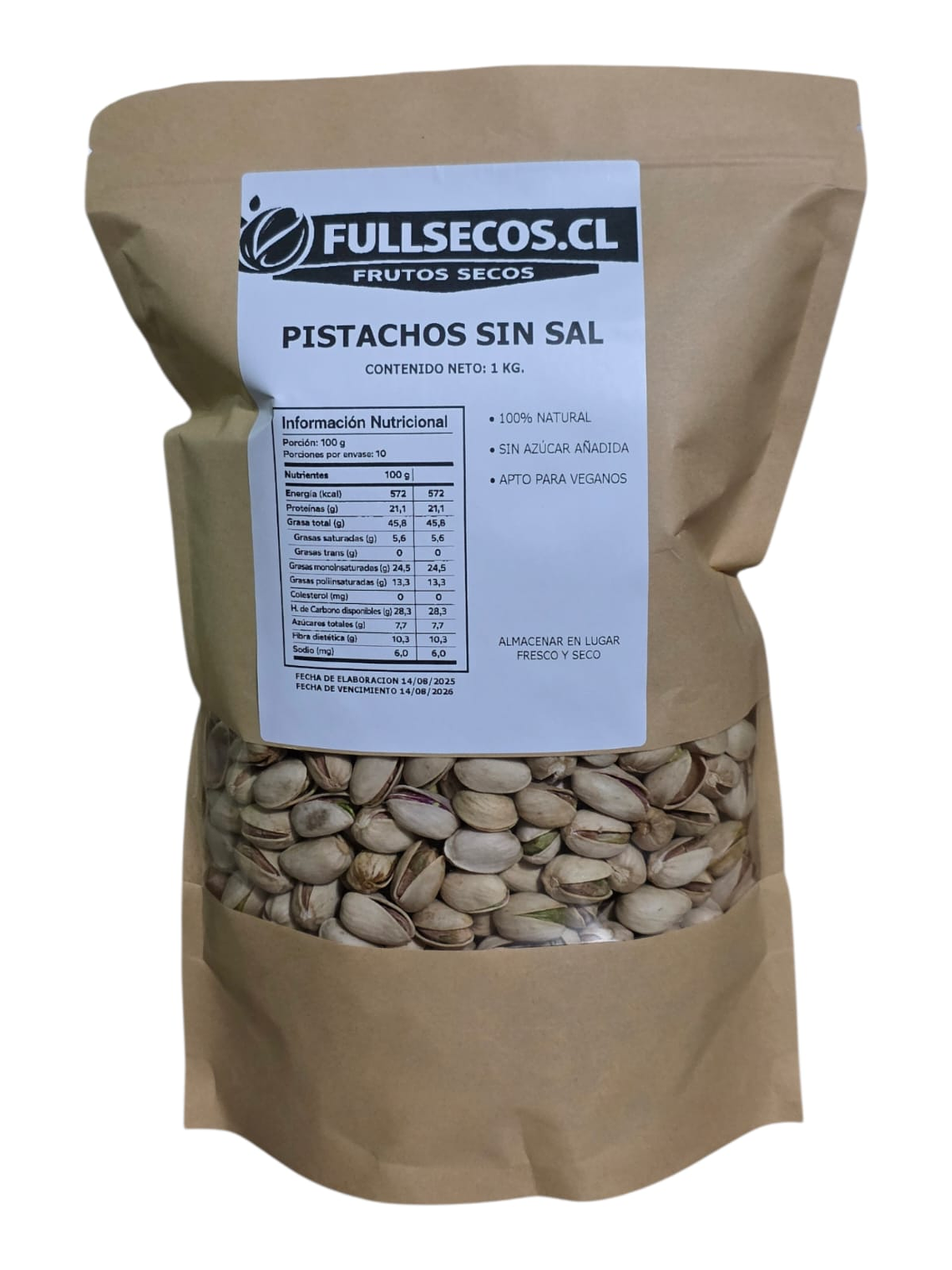 Pistachos sin Sal 1 Kilo. 2