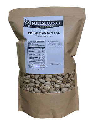 Pistachos sin Sal 1 Kilo.