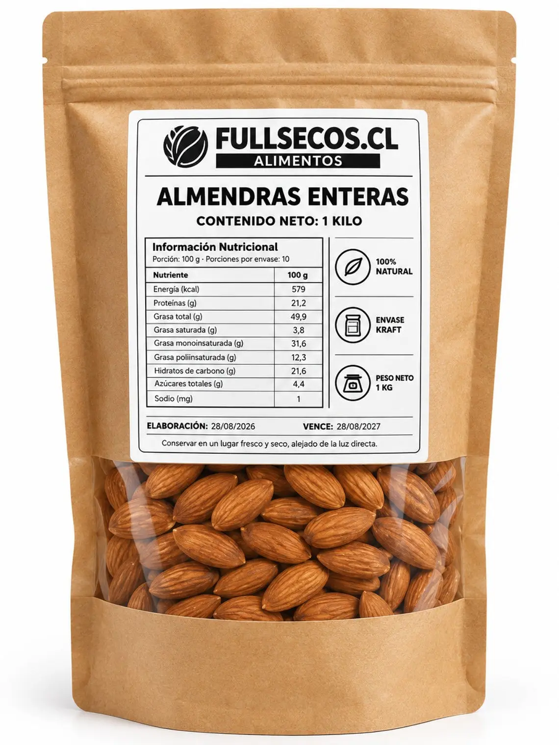 Almendras Enteras 1 Kilo. 1