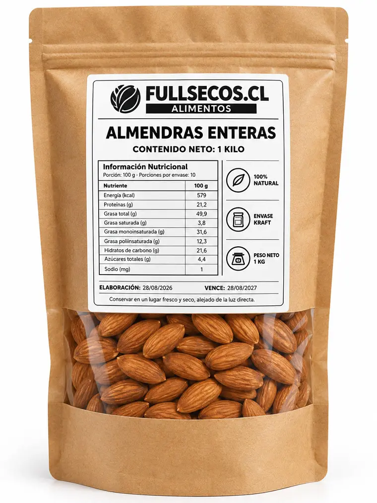 Almendras Enteras 1 Kilo. 1