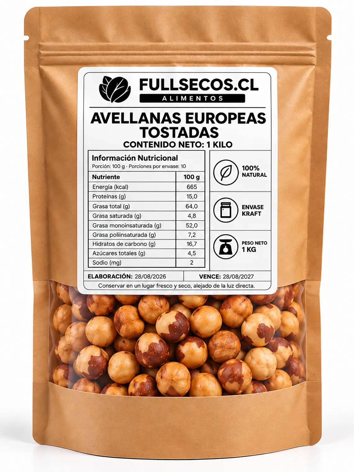 Avellanas Europeas Tostadas 1 KG. 1