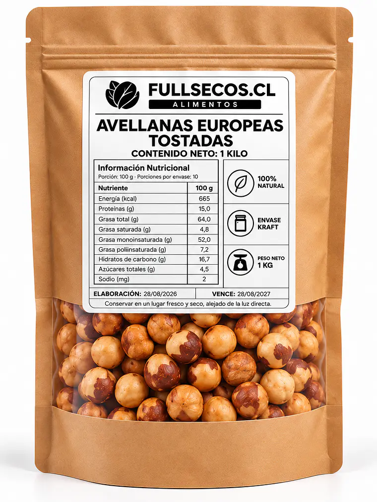 Avellanas Europeas Tostadas 1 KG. 1