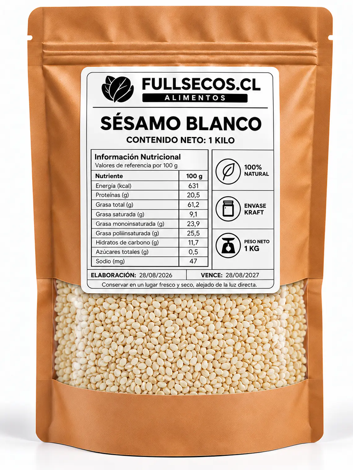 Sesamo Blanco 1 Kilo. 1