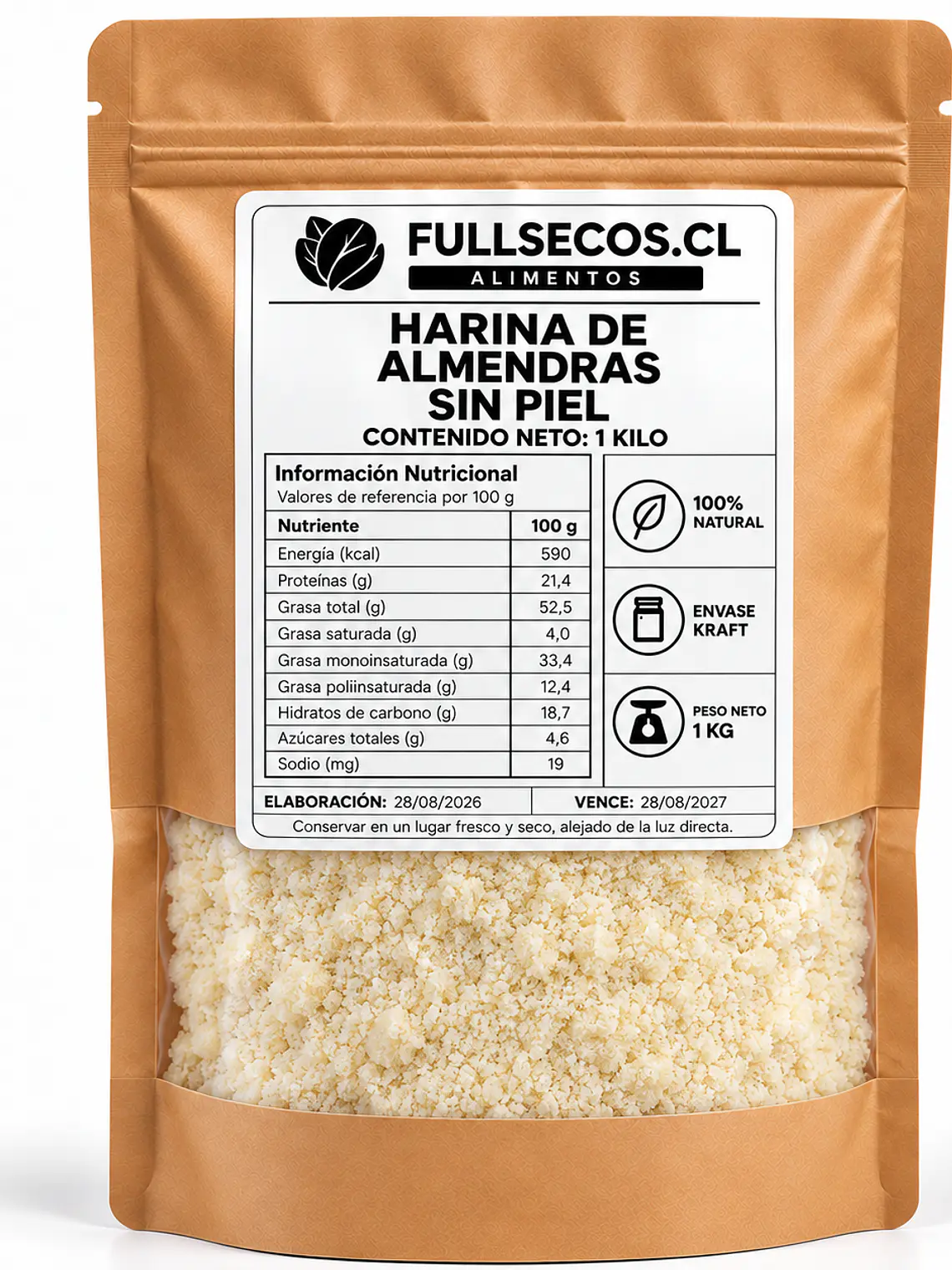 Harina de Almendras sin Piel 1 Kilo. 1