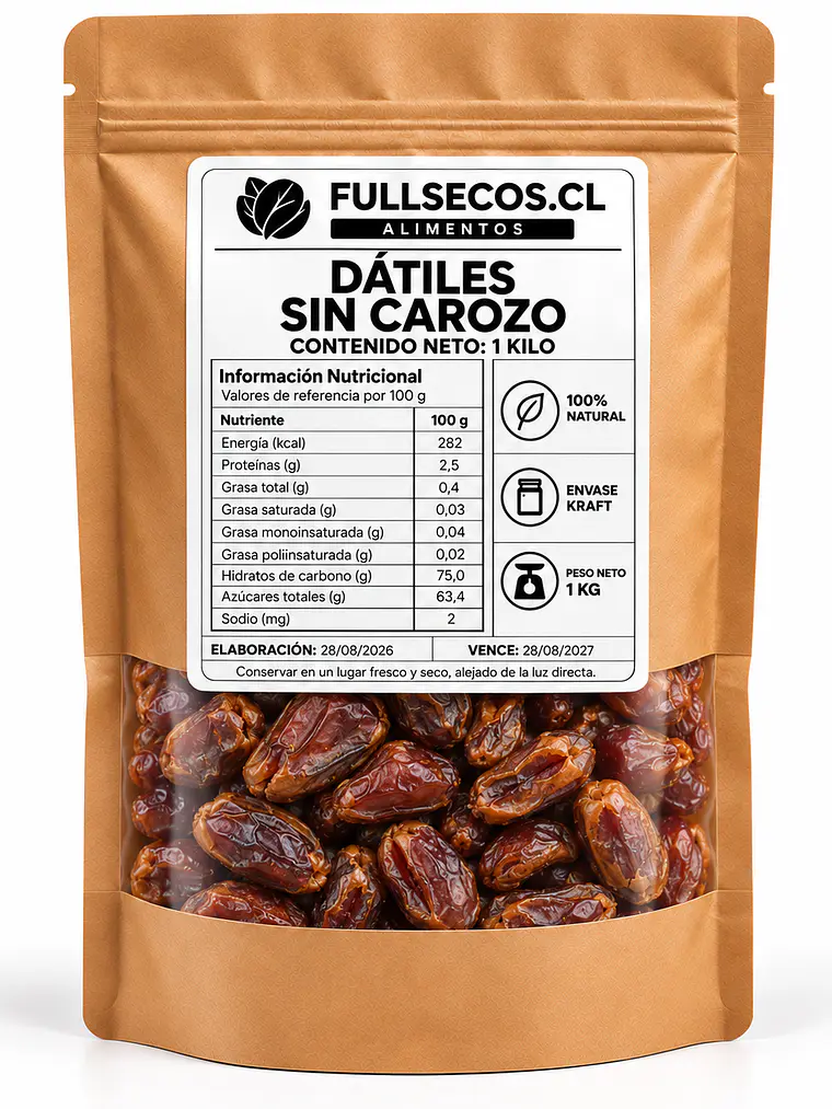 Datiles sin Carozo 1 Kilo. 1