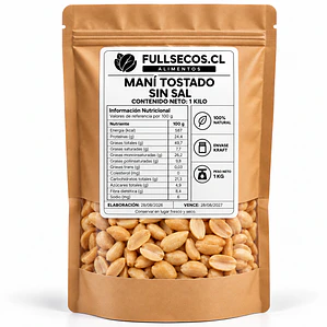 Maní Tostado sin Sal 1 Kilo.