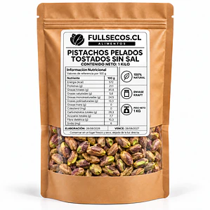 Pistachos Pelados sin Sal 1 Kilo.