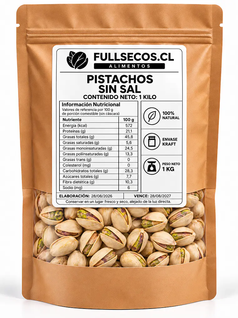 Pistachos sin Sal 1 Kilo. 1