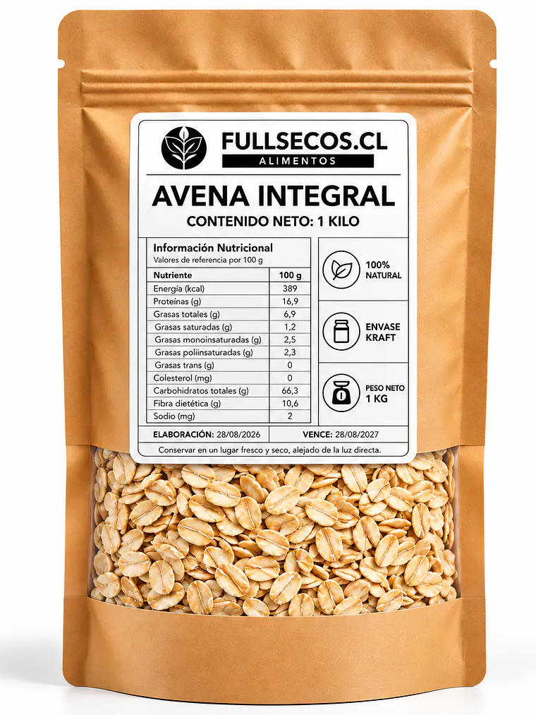 Avena Integral 1 Kilo. 1