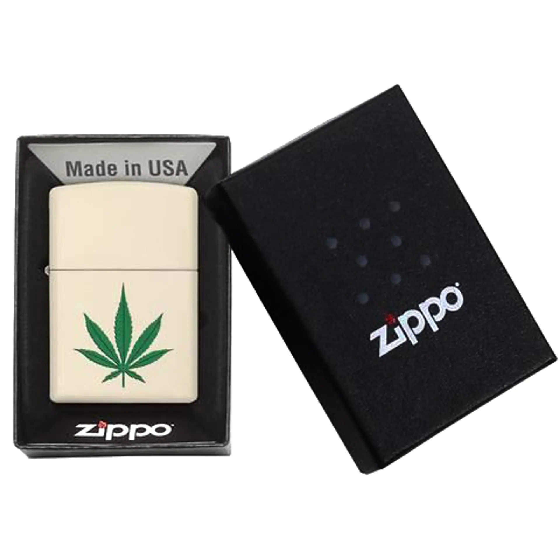 Encendedor Cream Matte Weed Zippo 2
