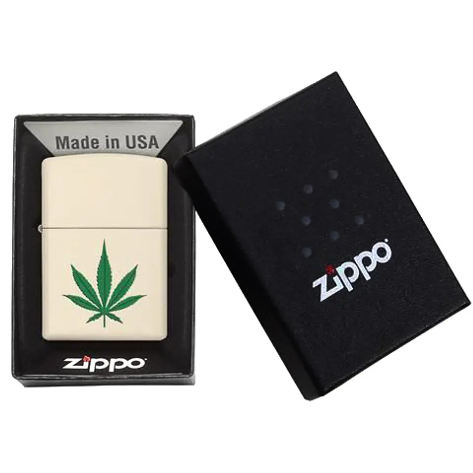 Encendedor Cream Matte Weed Zippo 2